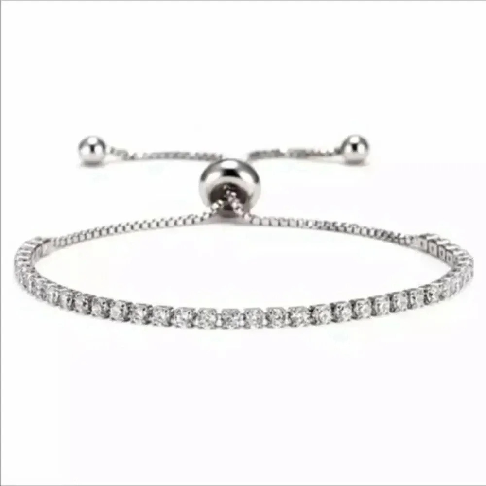 Silver & Rhinestone Adjustable Bracelet NWT